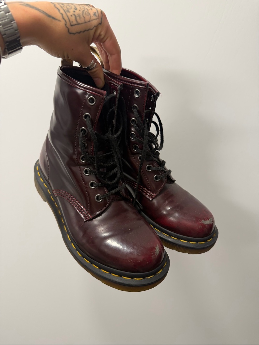 Burgundy Vegan Leather Doc Martens